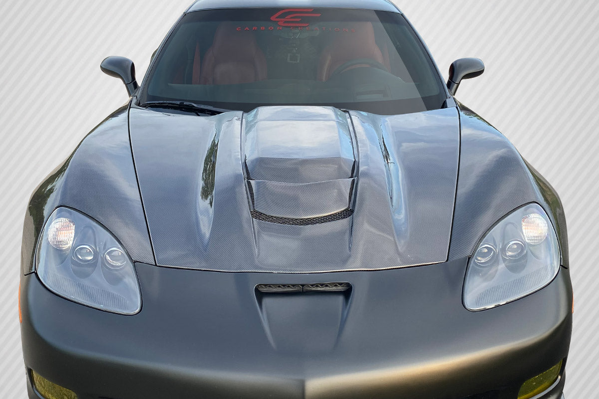 2005-2013 Chevrolet Corvette C6 ZR1 V2 Style Hood - Carbon Fiber