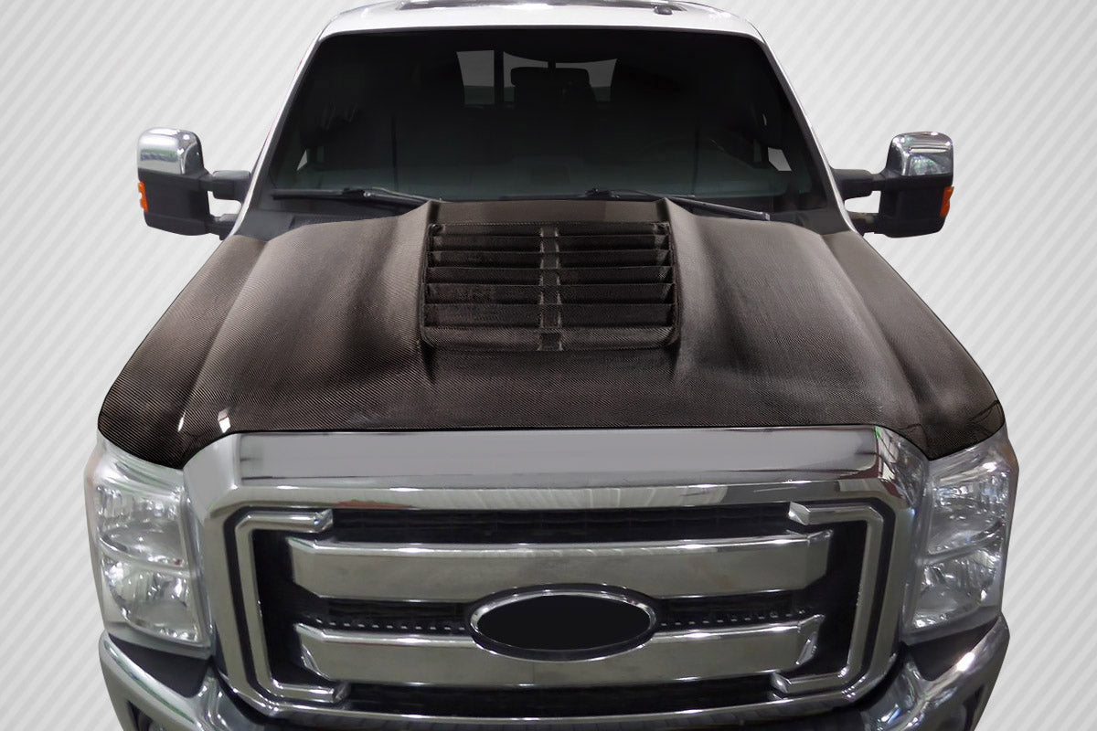 2011-2016 Ford Super Duty GT500 V2 Style Hood - Carbon Fiber