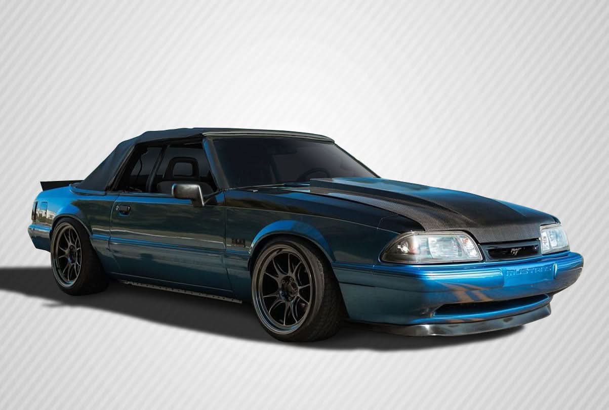 1987-1993 Ford Mustang 2" Cowl Hood - Carbon Fiber