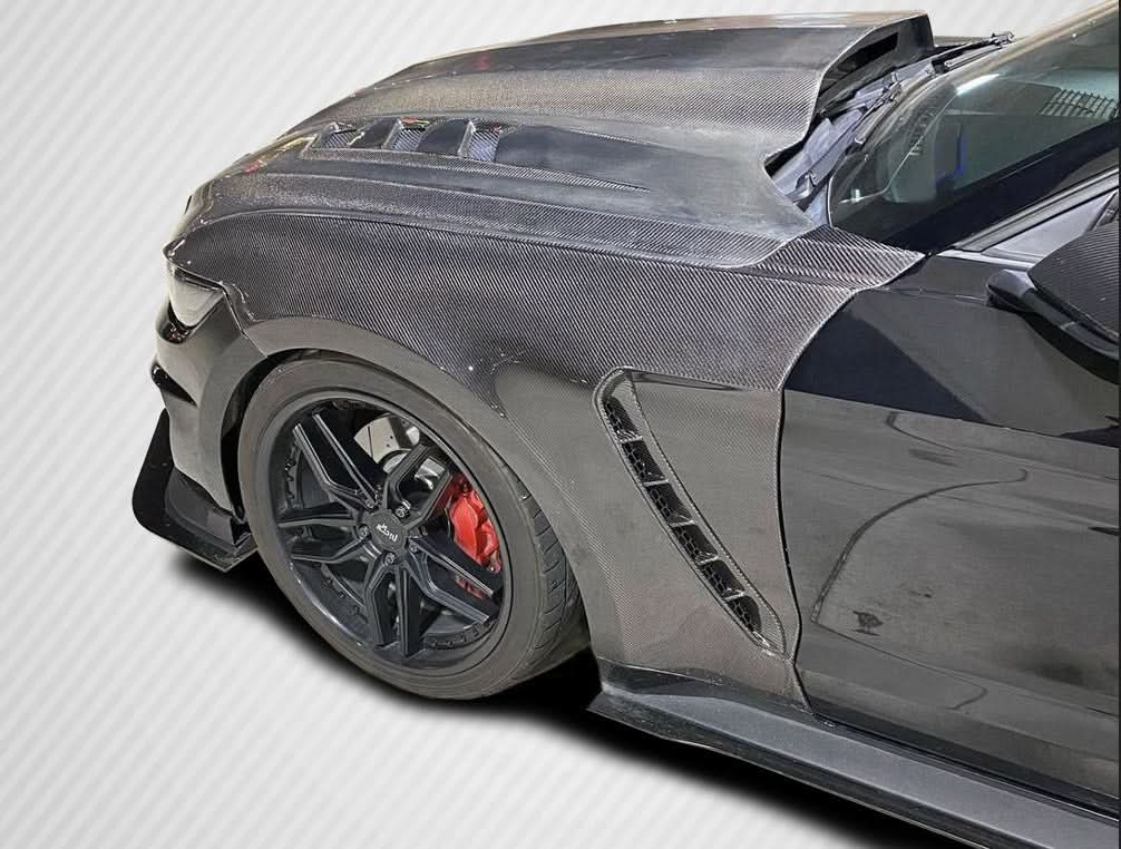 2015-2017 Ford Mustang GT350 Look Fenders - 2 Piece - Carbon Fiber