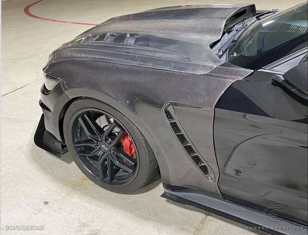 2015-2017 Ford Mustang GT350 Look Fenders - 2 Piece - Carbon Fiber