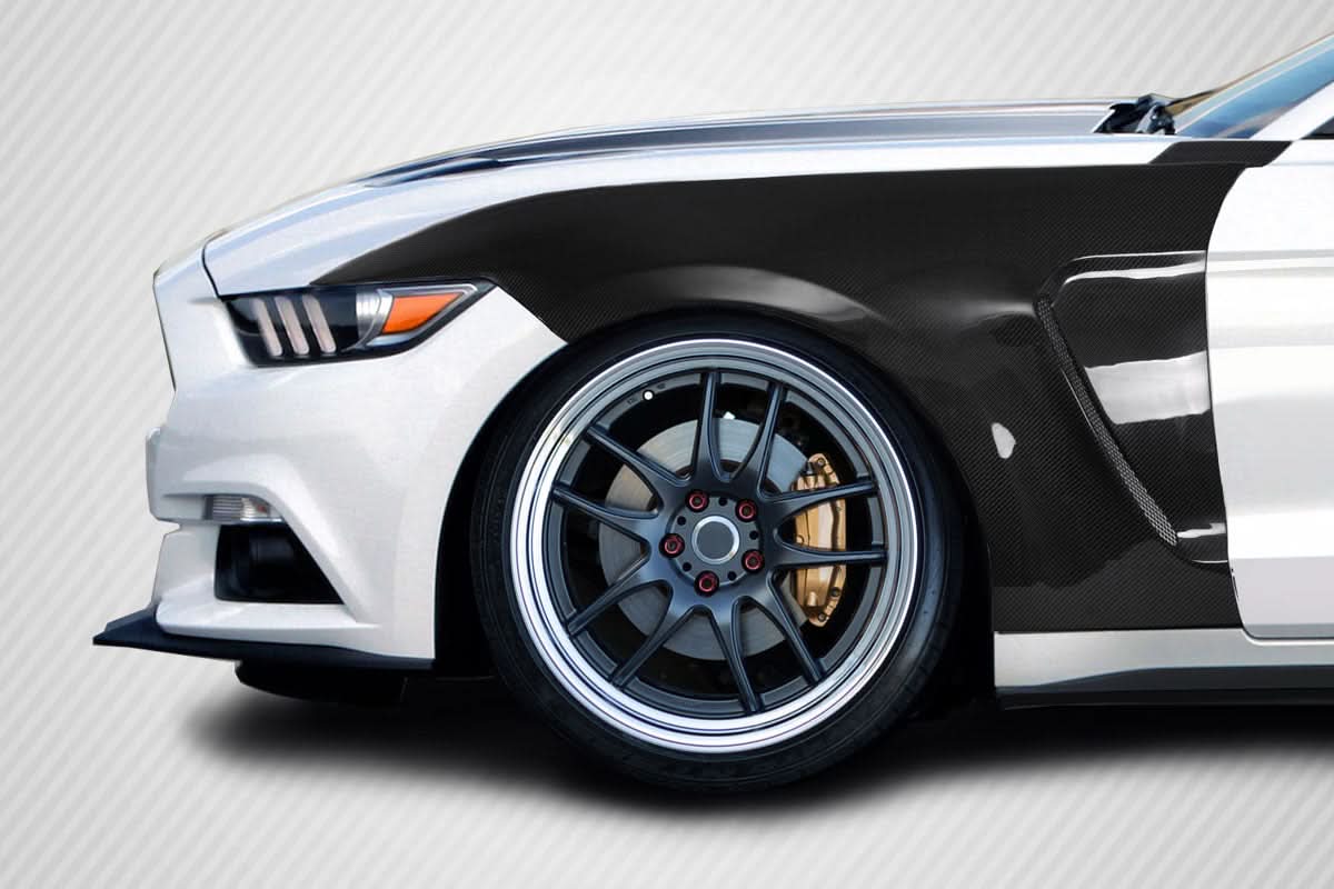 2015-2017 Ford Mustang GT350 Look Fenders - 2 Piece - Carbon Fiber