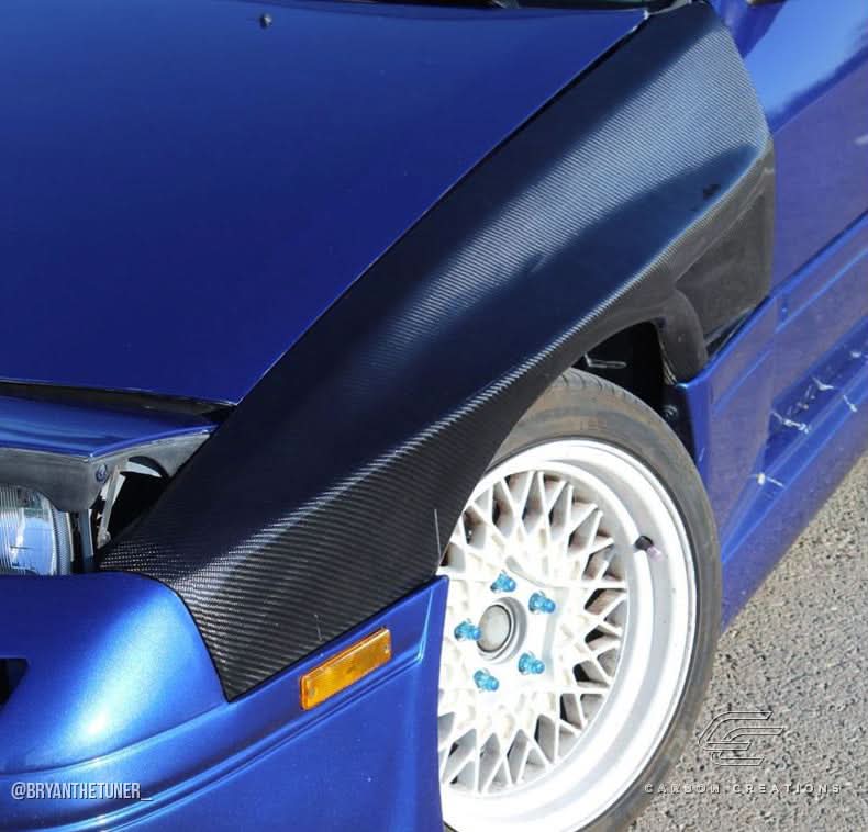 1986-1991 Mazda RX-7 M-1 Sport Style Front Fenders - Carbon Fiber