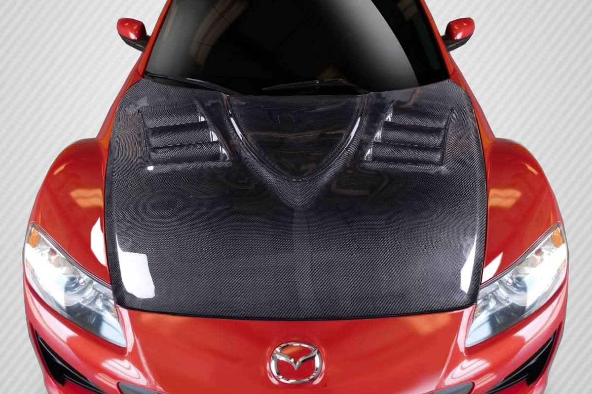 2004-2008 Mazda RX-8 Vader Style Hood - Carbon Fiber
