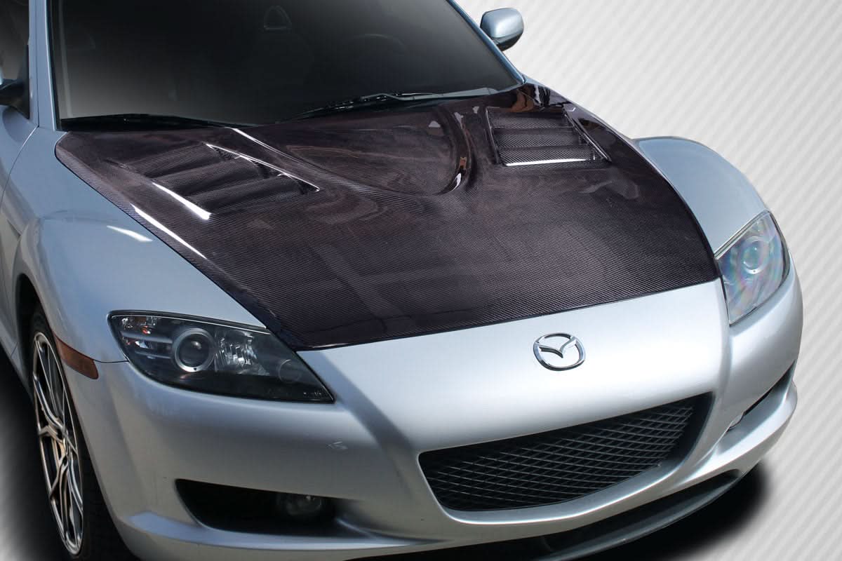 2004-2008 Mazda RX-8 Vader Style Hood - Carbon Fiber