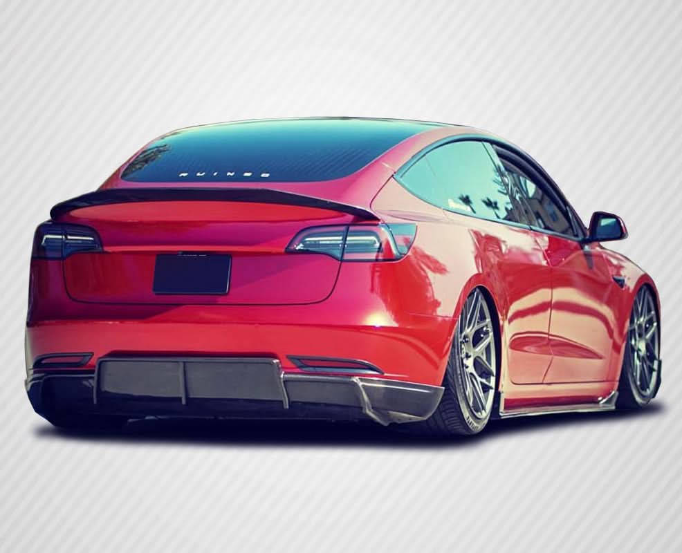 2017-2023 Tesla Model 3 GT Concept Style Rear Diffuser - Carbon Fiber
