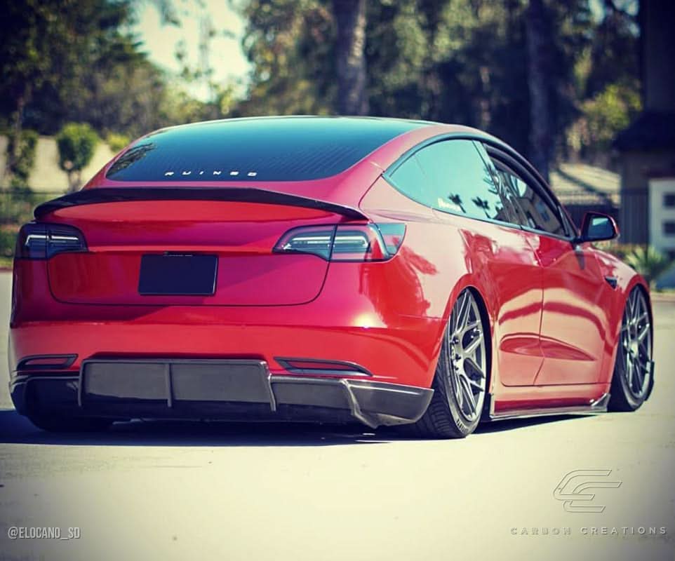2017-2023 Tesla Model 3 GT Concept Style Rear Diffuser - Carbon Fiber