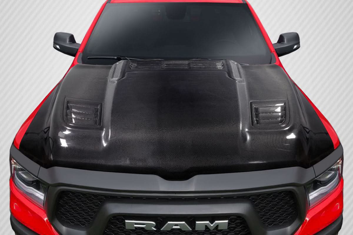 2019-2025 Dodge Ram Rebel Look Hood - Carbon Fiber