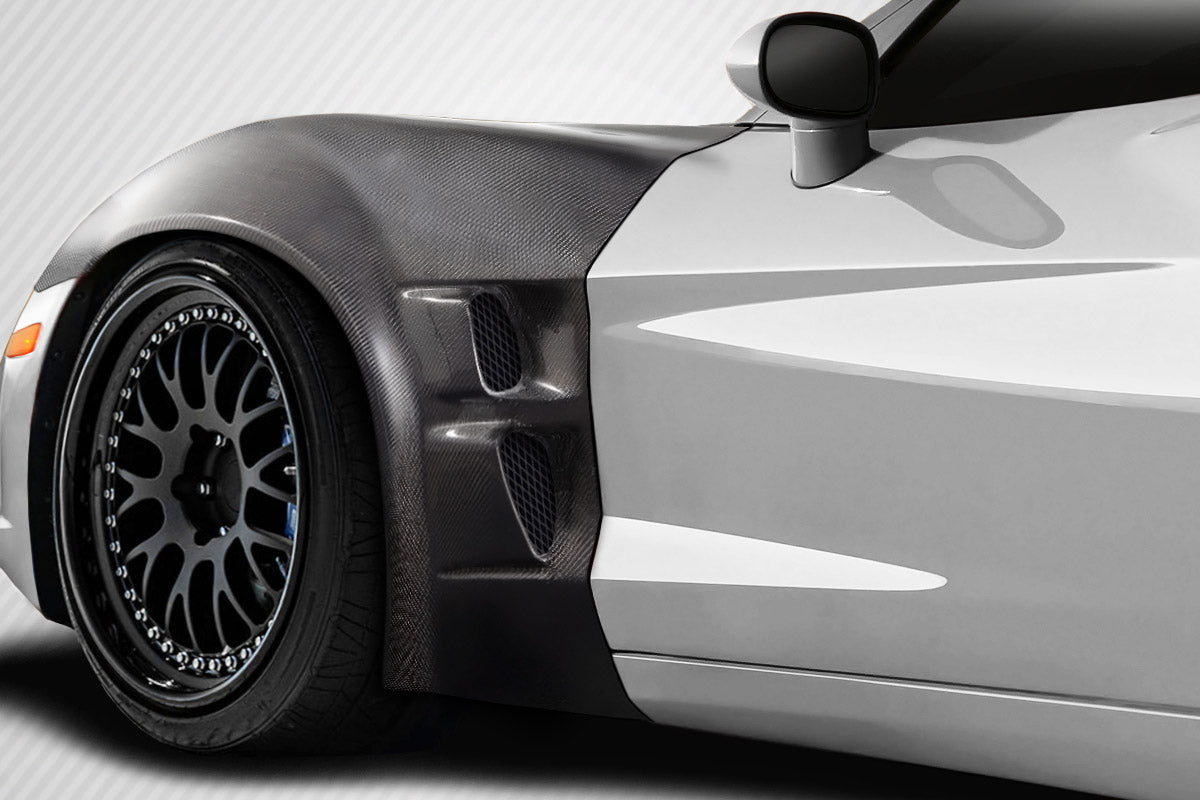 2005-2013 Chevrolet Corvette C6 ZR2 Style Front Fenders - Carbon Fiber