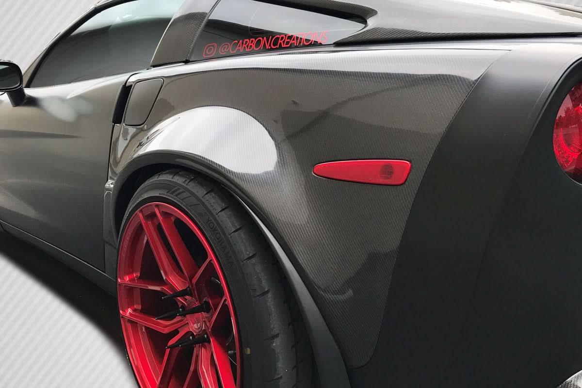 2005-2013 Chevrolet Corvette C6 ZR2 Style Rear Fenders - Carbon Fiber