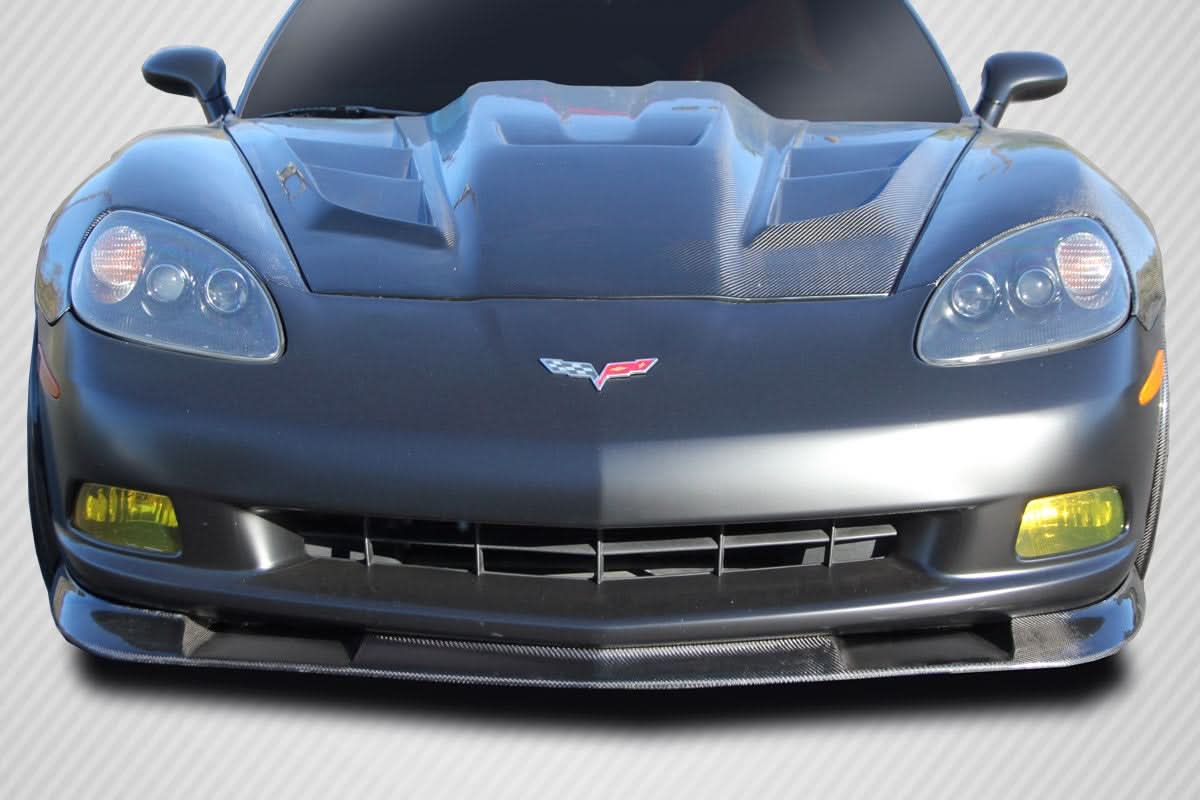 2005-2013 Chevrolet Corvette C6 ZR Style Front Lip Splitter - Carbon Fiber