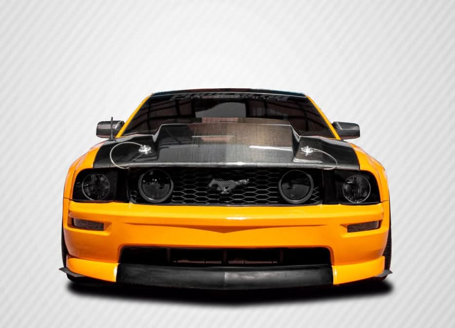 2005-2009 Ford Mustang 2.5 Inch Cowl Hood - Carbon Fiber