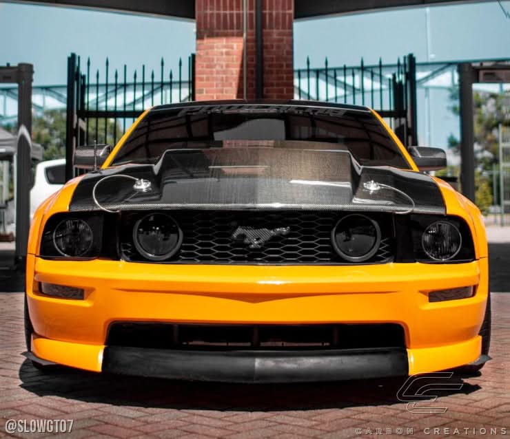 2005-2009 Ford Mustang 2.5 Inch Cowl Hood - Carbon Fiber