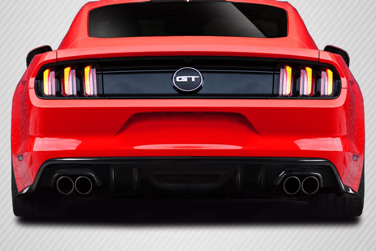 2015-2017 Ford Mustang KT Style Rear Diffuser - Carbon Fiber