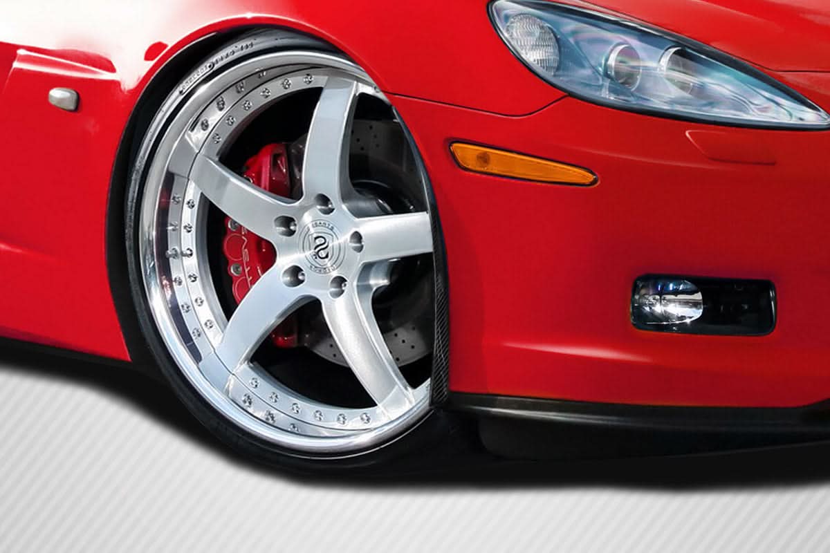 2005-2013 Chevrolet Corvette C6 ZR Style Front Fender Spats - Carbon Fiber
