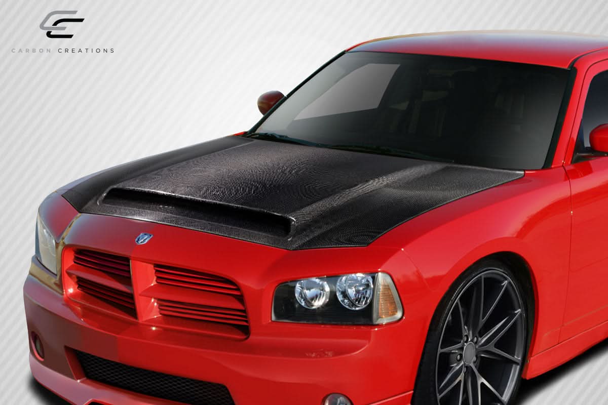 2006-2010 Dodge Charger Demon Look Hood - Carbon Fiber