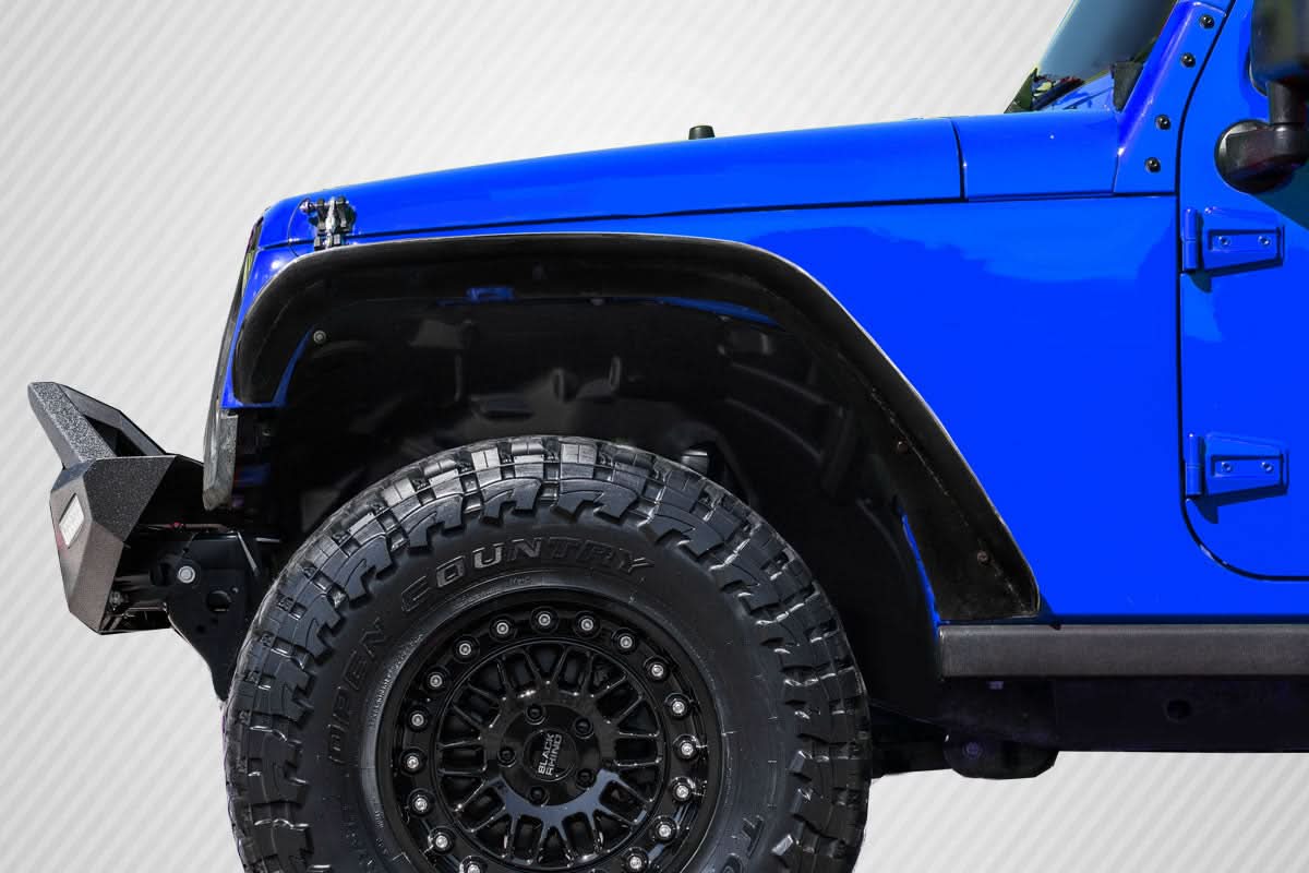 2007-2018 Jeep Wrangler JK Rugged Style Front Fenders - Carbon Fiber