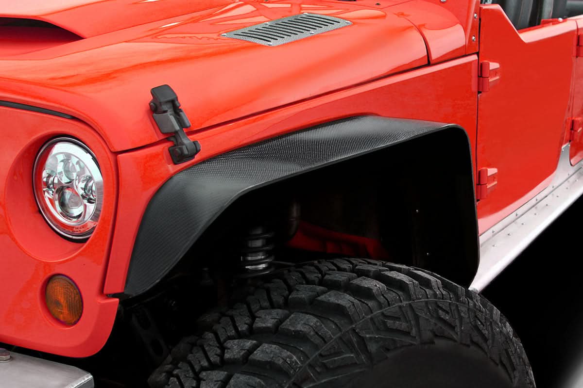 2007-2018 Jeep Wrangler JK Rugged Style Front Fenders - Carbon Fiber