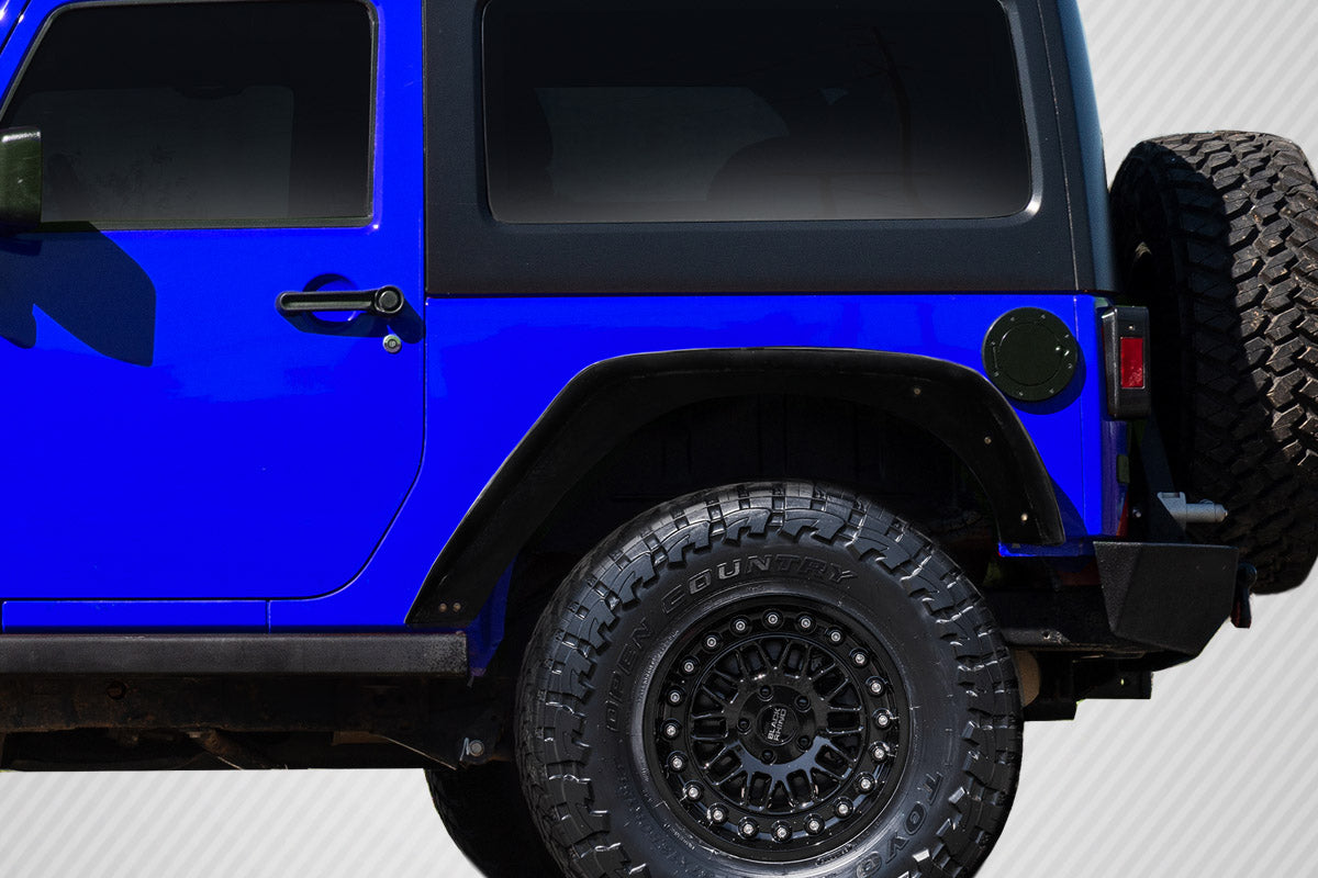 2007-2018 Jeep Wrangler JK Rugged Style Rear Fenders - Carbon Fiber