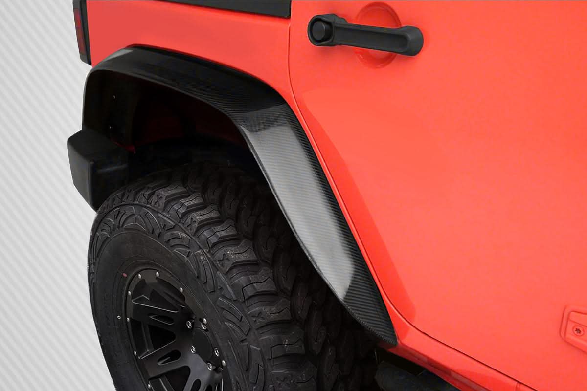 2007-2018 Jeep Wrangler JK Rugged Style Rear Fenders - Carbon Fiber