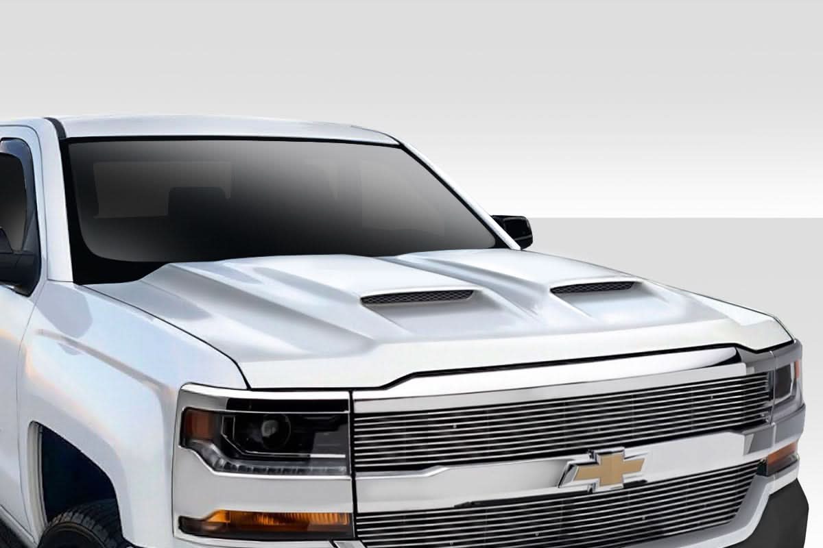 2016-2018 Chevrolet Silverado Dual Ram Air Style Hood - FRP