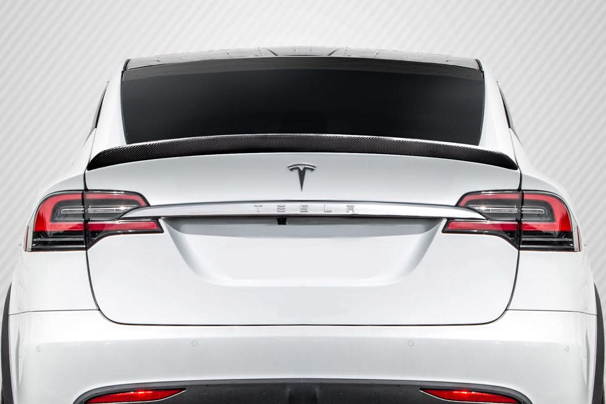 2016-2023 Tesla Model X High Kick Style Rear Wing Spoiler - Carbon Fiber