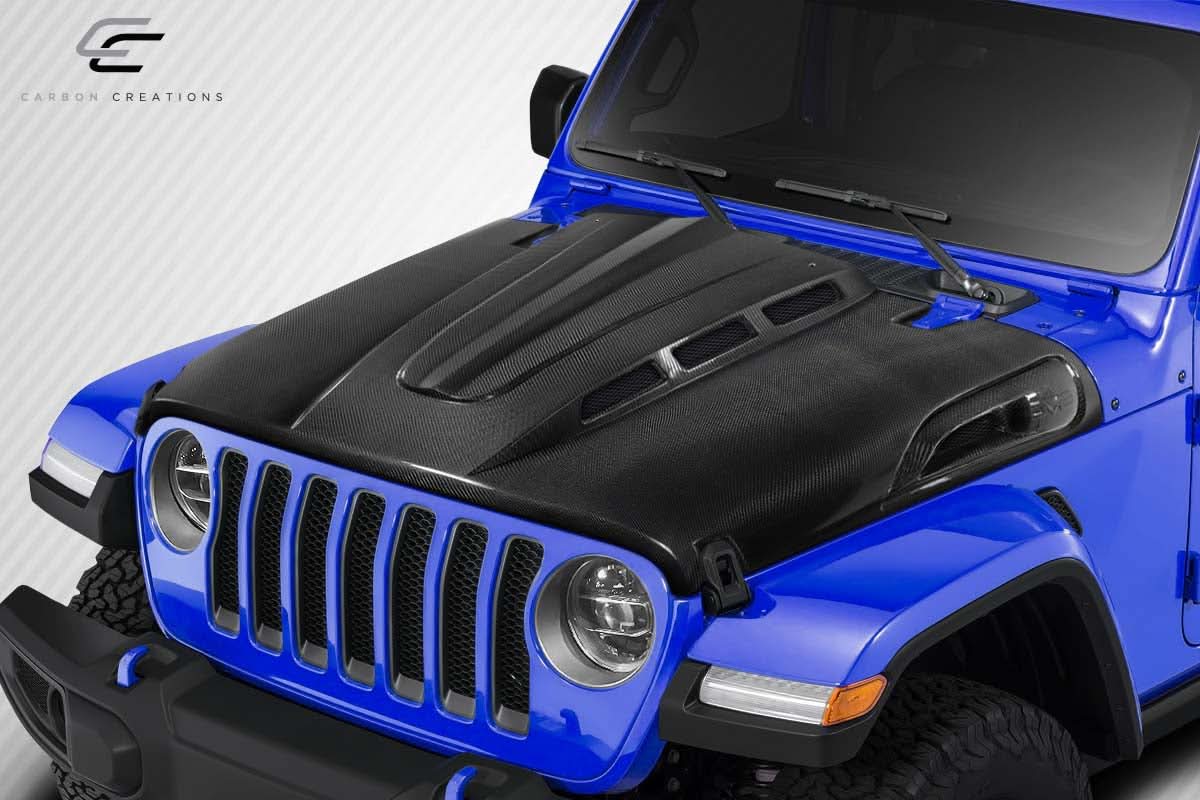 2007-2018 Jeep Wrangler JK Avenger Style Hood - Carbon Fiber