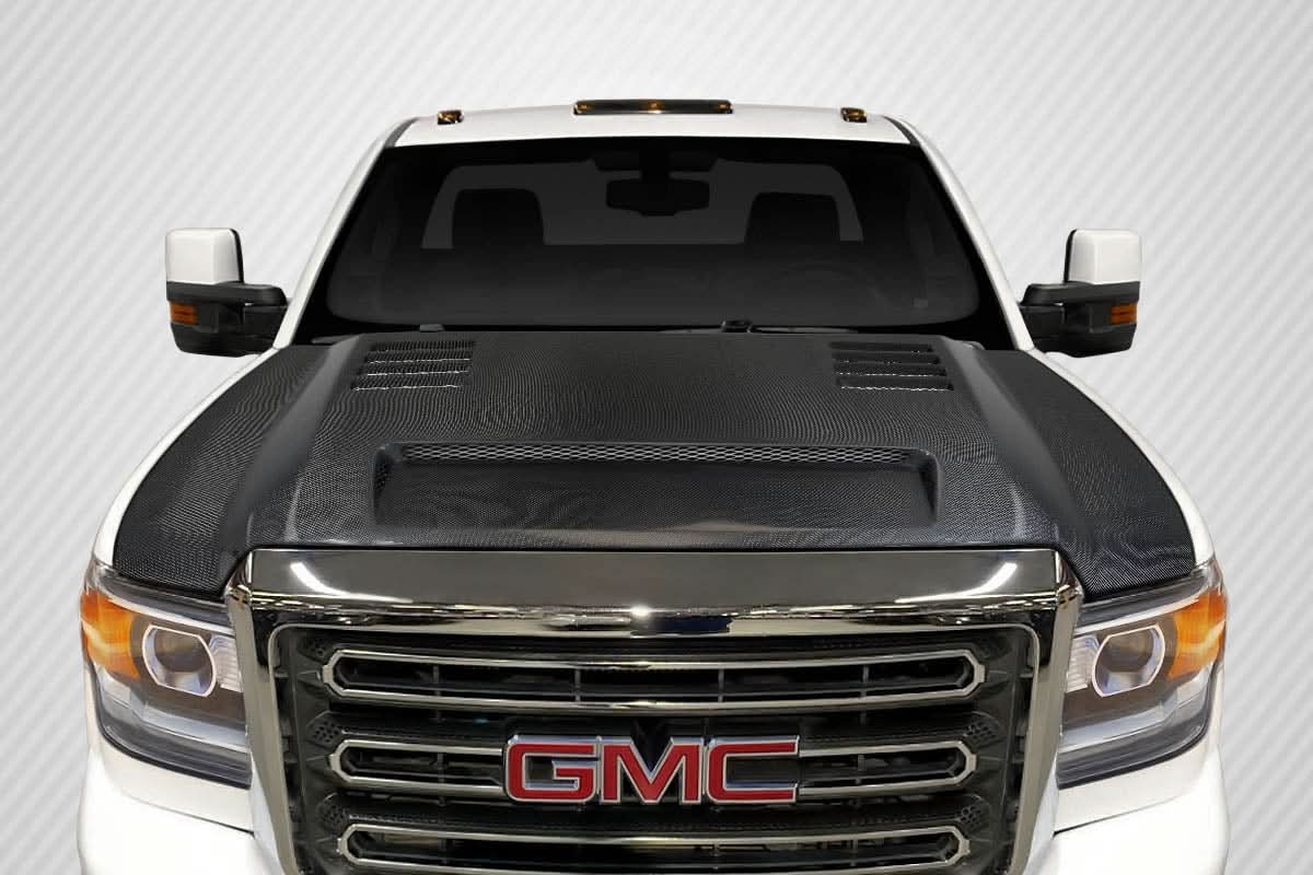 2015-2019 GMC Sierra 2500 3500 Heavy Duty RKS Style Hood - Carbon Fiber