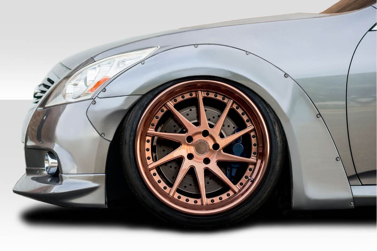 2008-2015 Infiniti G Sedan G37 Q40 LBW Style Front Fender Flares - FRP