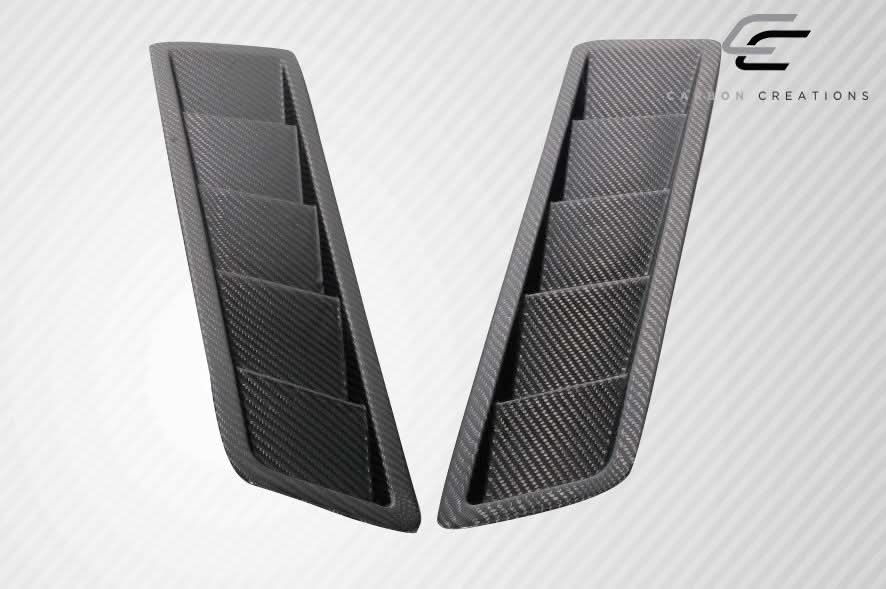 Universal Race Hood Louver Vents - 2 Piece - Carbon Fiber