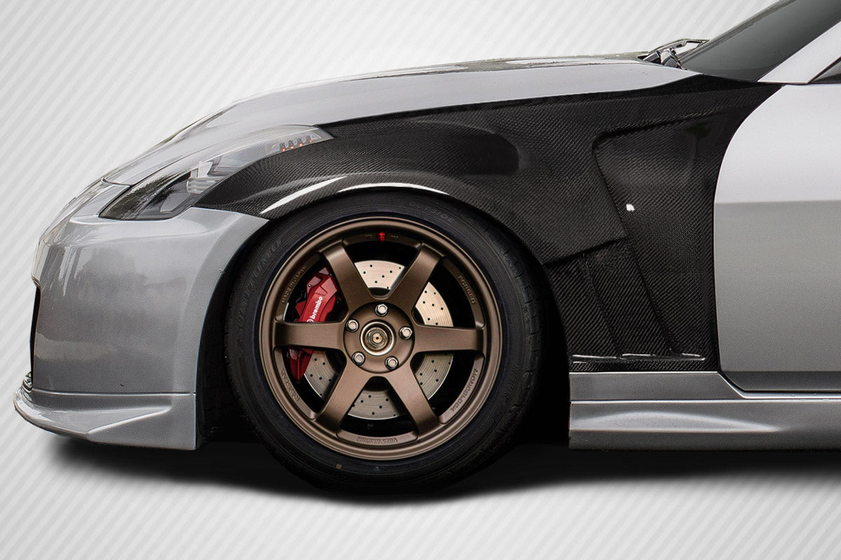 2003-2008 Nissan 350Z AMS GT2 Style Front Fenders (+12mm) - Carbon