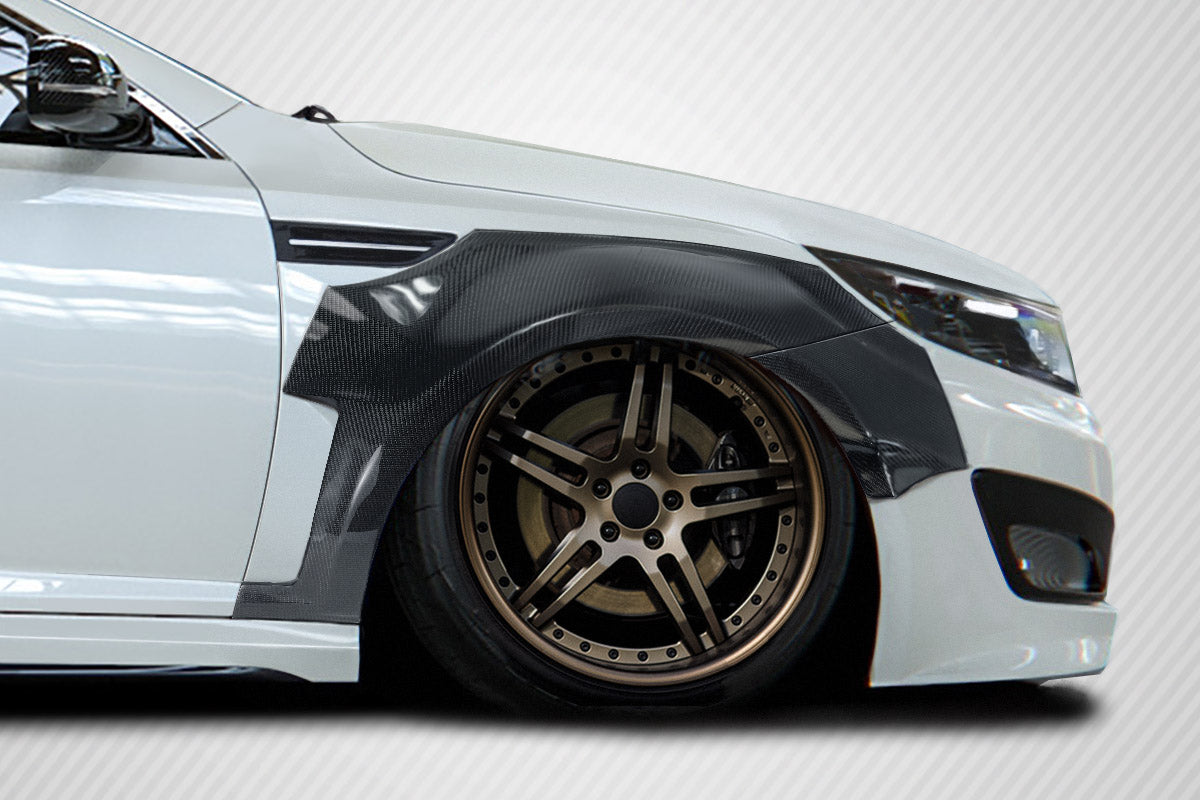 2011-2013 Kia Optima CPR Style Wide Body Front Fender Flares - Carbon Fiber