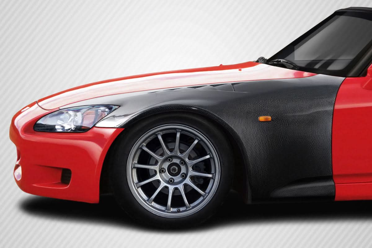 2000-2009 Honda S2000 EVS Style Front Fenders (+30mm) - Carbon Fiber