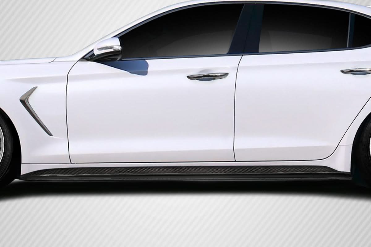 2019-2023 Genesis G70 MSR Style Side Skirts Rocker Panels - Carbon Fiber