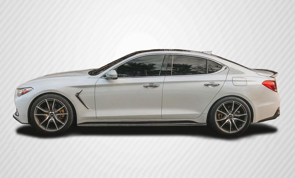 2019-2023 Genesis G70 MSR Style Side Skirts Rocker Panels - Carbon Fiber