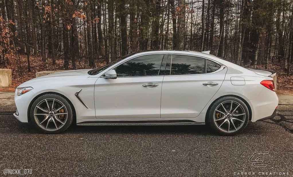 2019-2023 Genesis G70 MSR Style Side Skirts Rocker Panels - Carbon Fiber