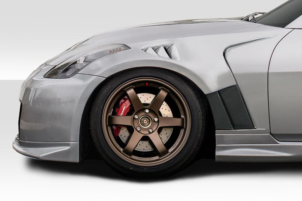 2003-2008 Nissan 350Z Z33 AMS GT3 Style Front Fenders - 2 Piece - FRP