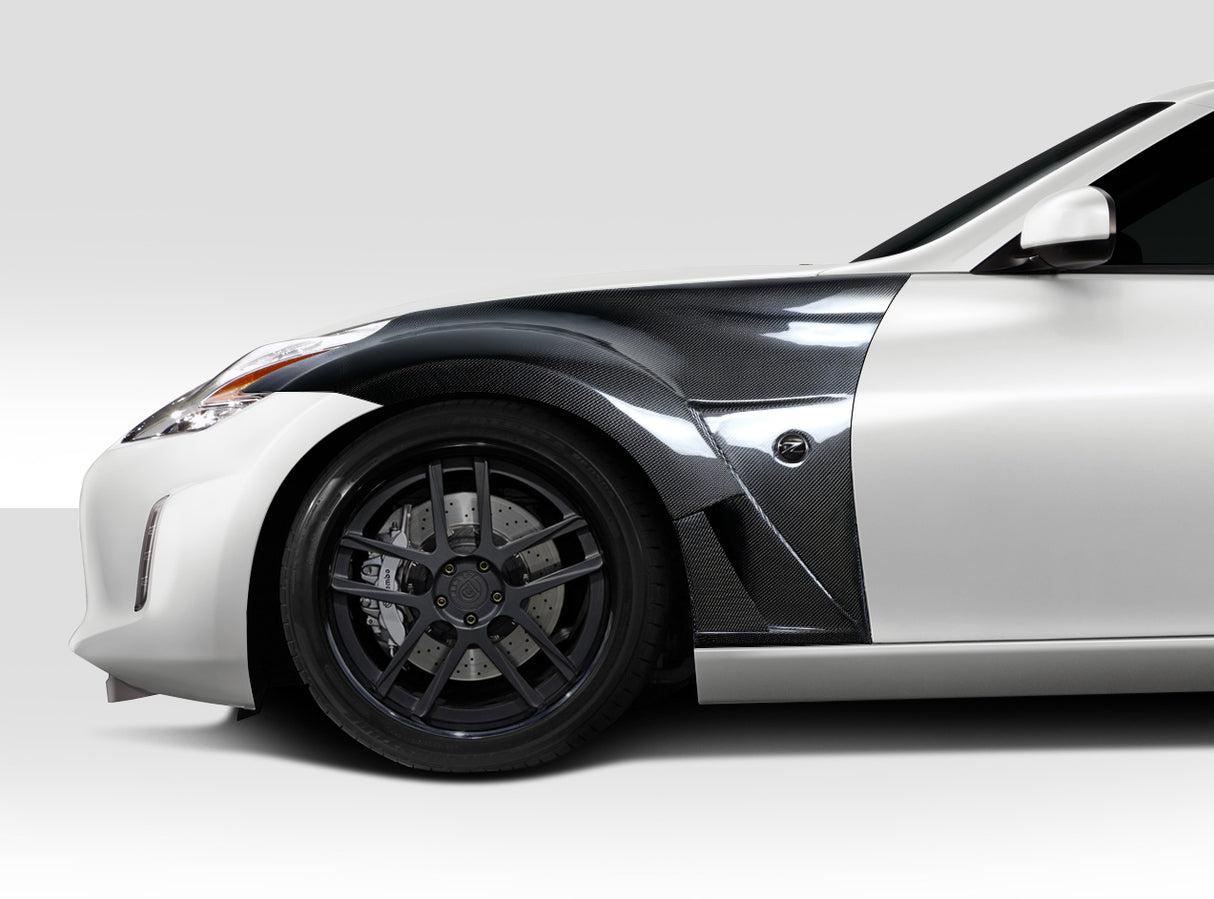 2009-2020 Nissan 370Z VRS Style Front Fenders - 2 Piece Carbon Fiber