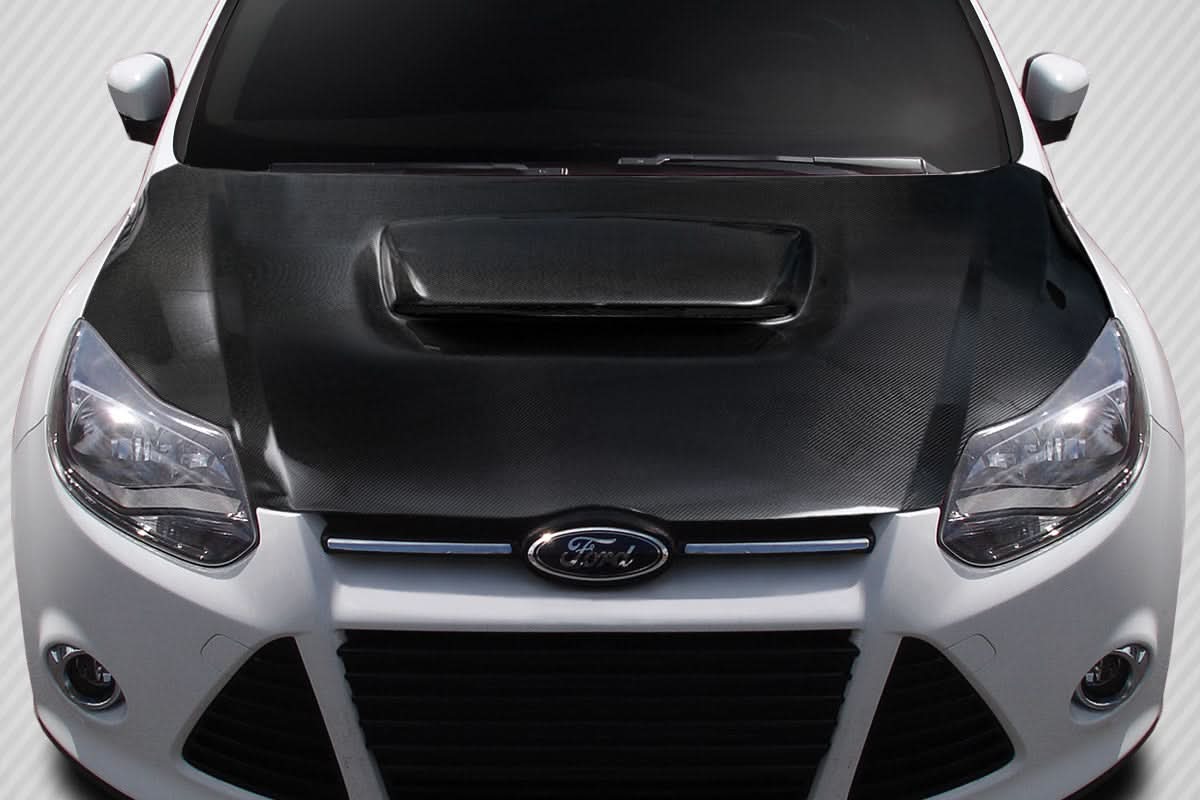 2012-2014 Ford Focus Ram Air Style Hood - Carbon Fiber