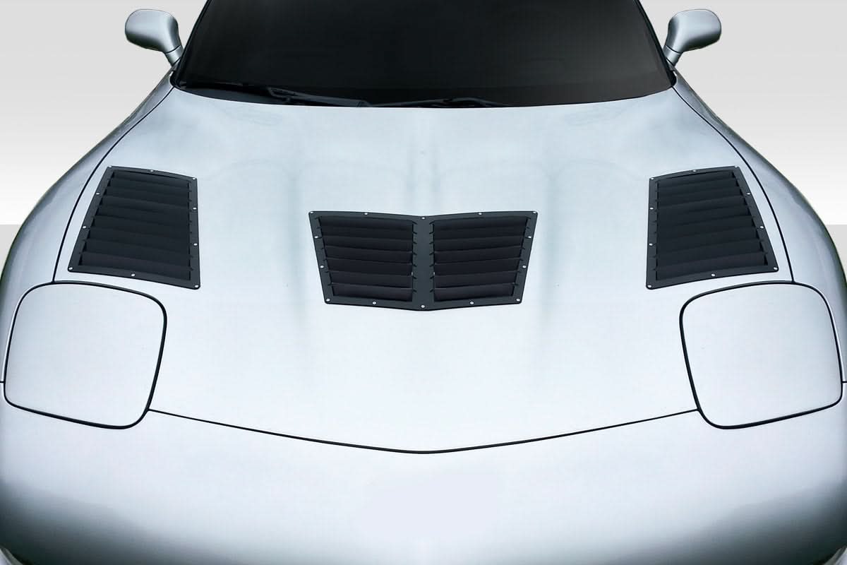 2005-2009 Ford Mustang GT1 Style Hood Vents - 3 Piece - FRP