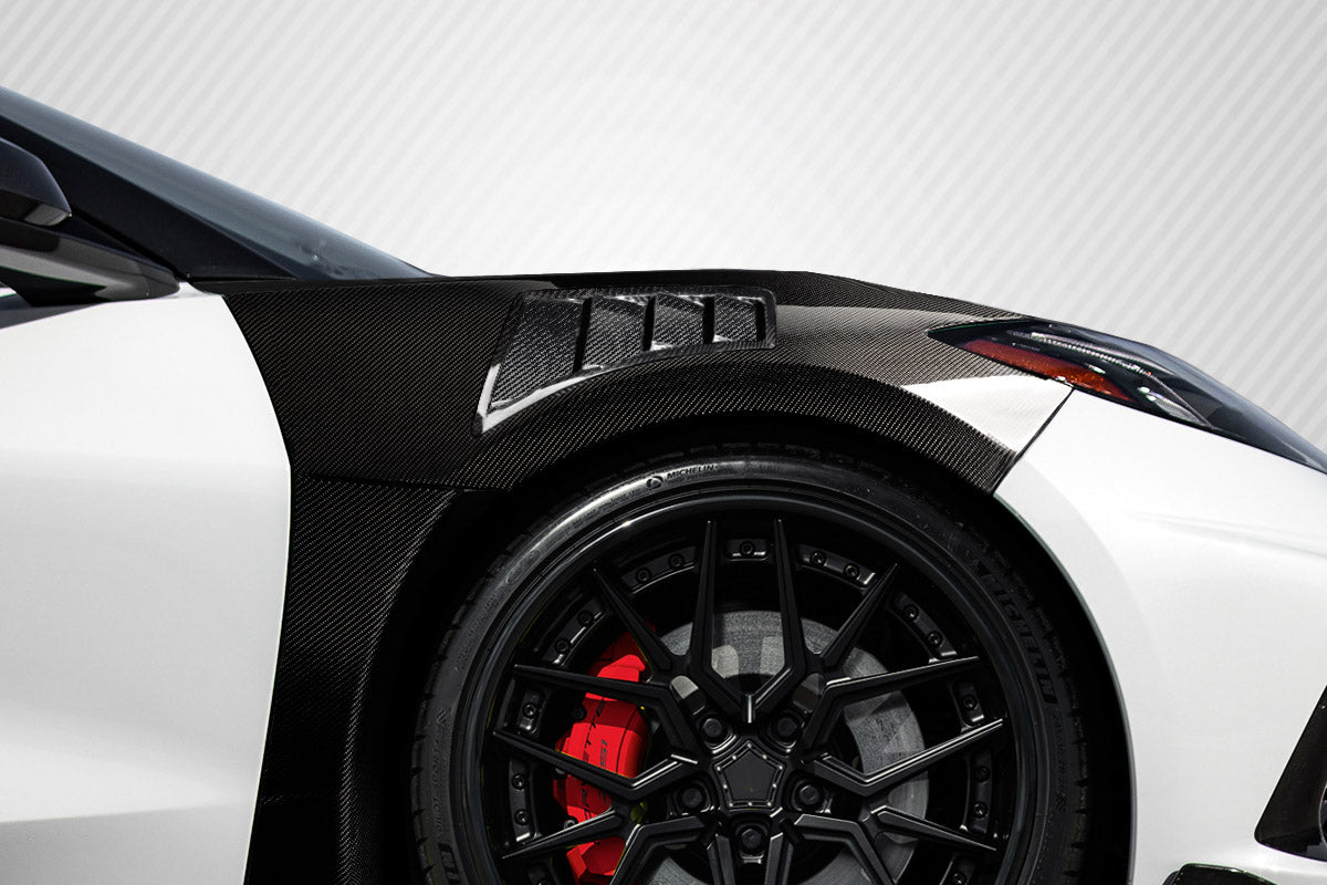 2020-2025 Chevrolet Corvette C8 Gran Veloce Style Front Fender Vents - Carbon Fiber