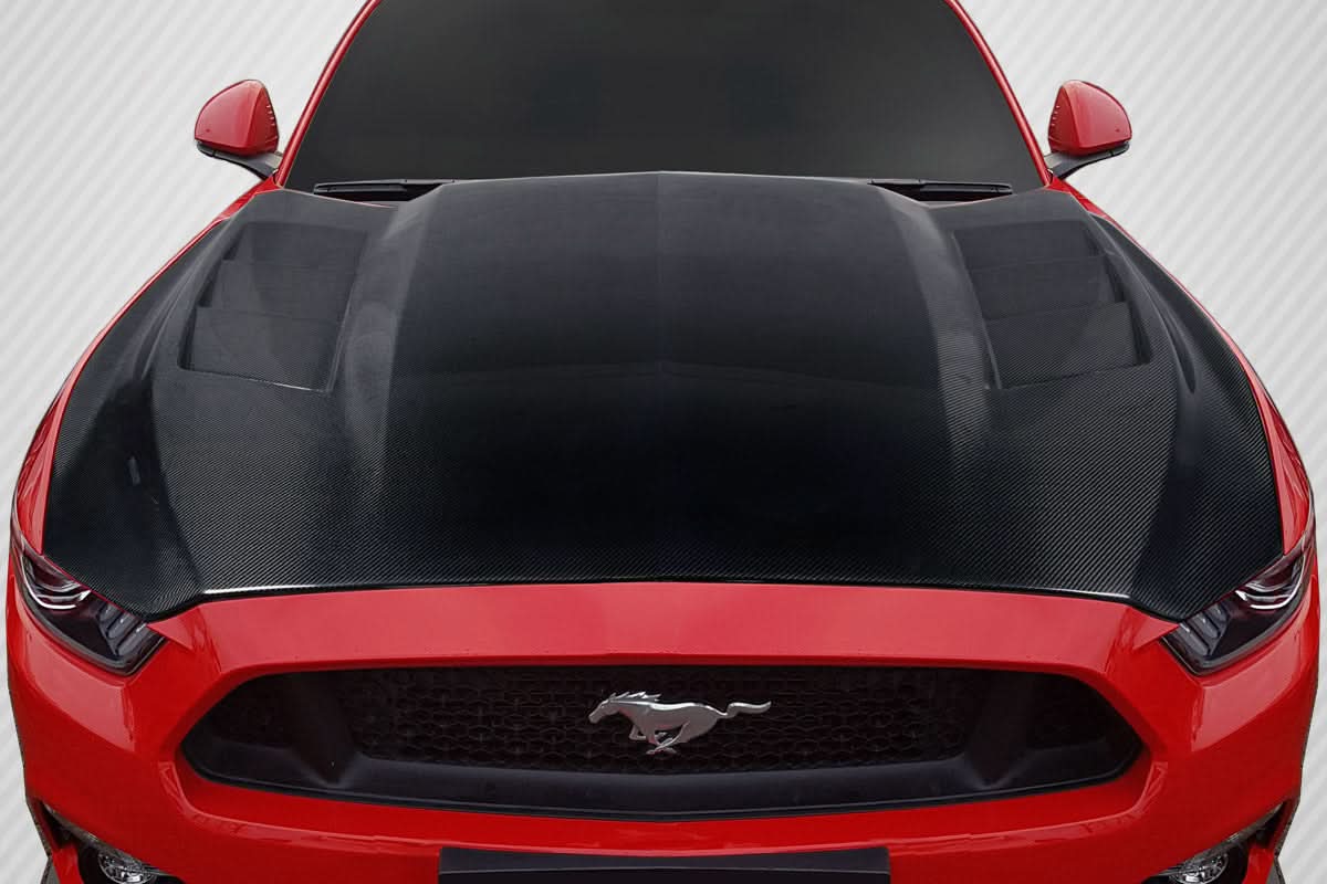 2015-2017 Ford Mustang TS 1 Style Hood - Carbon Fiber