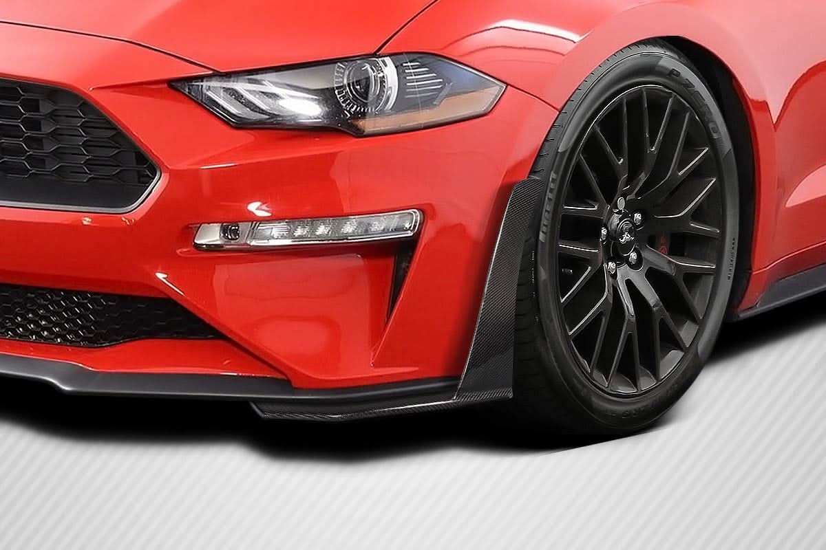 2018-2023 Ford Mustang Z1 Style Front Lip Spoiler - Carbon Fiber