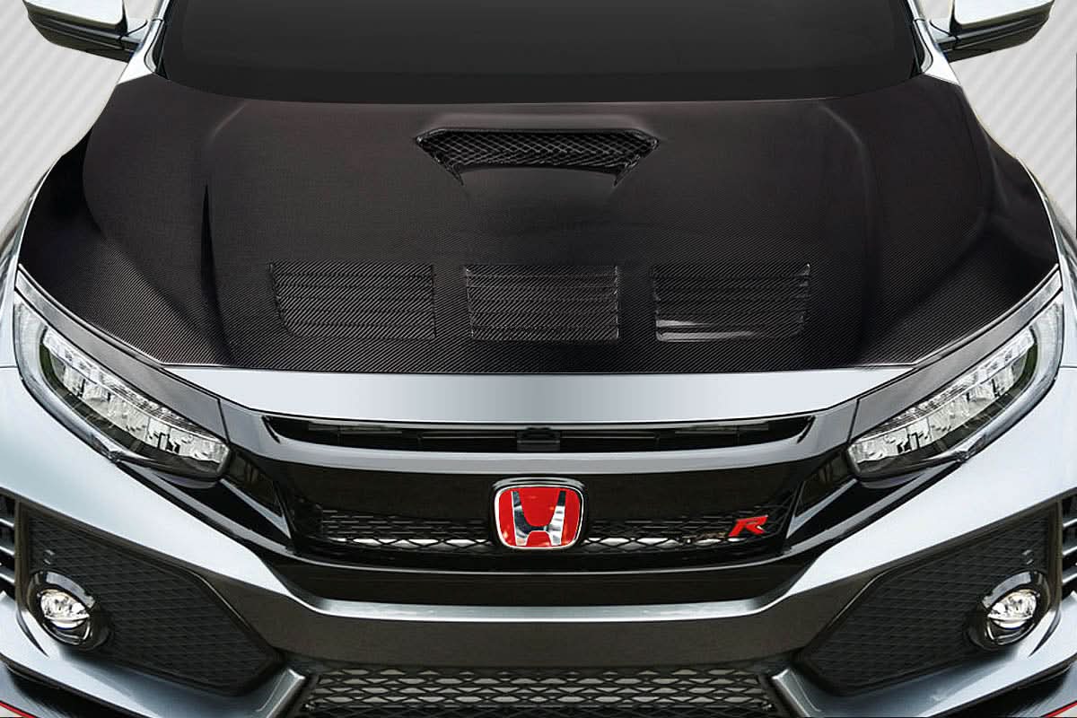 2017-2021 Honda Civic TypeR EVS Style Hood - Carbon Fiber