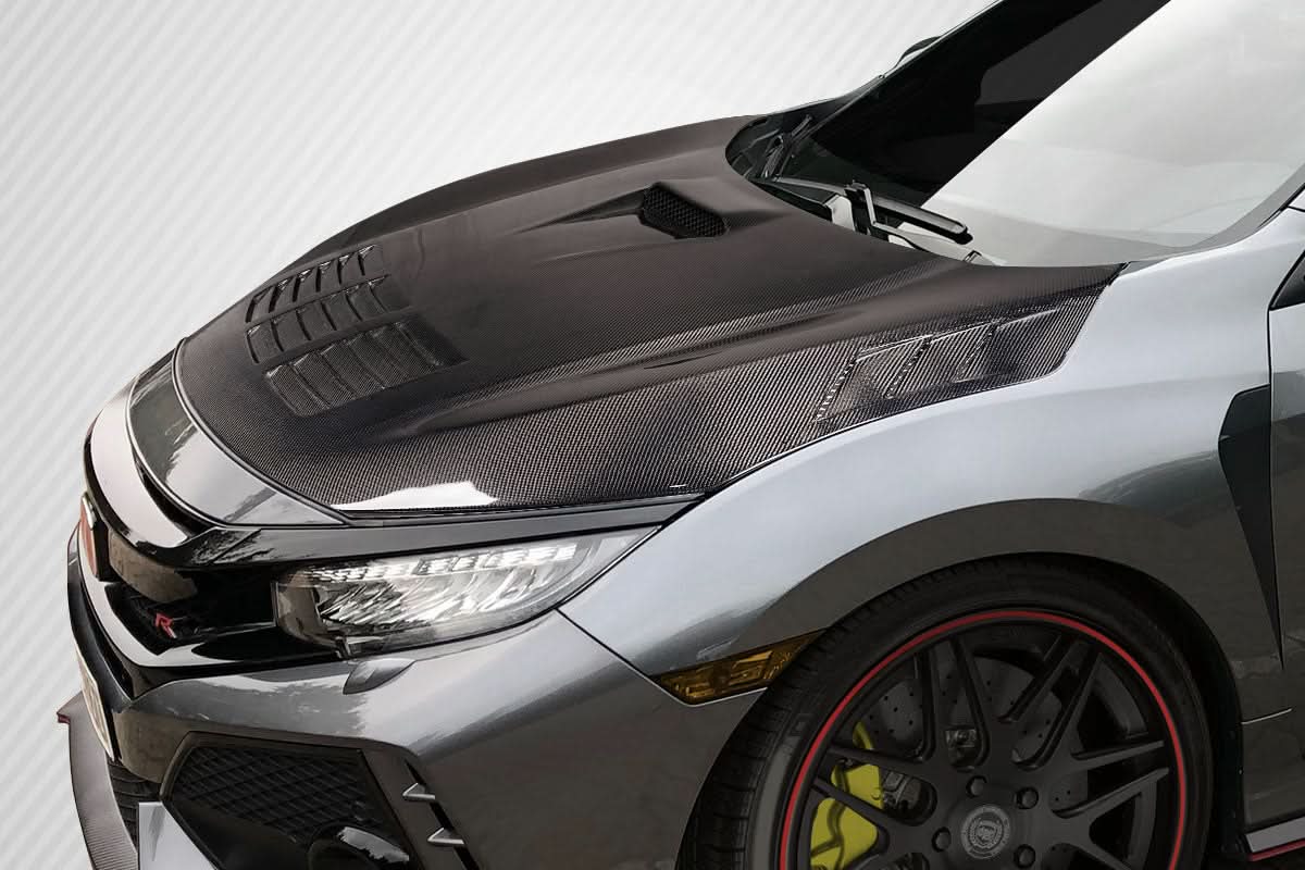 2017-2021 Honda Civic TypeR EVS Style Hood - Carbon Fiber