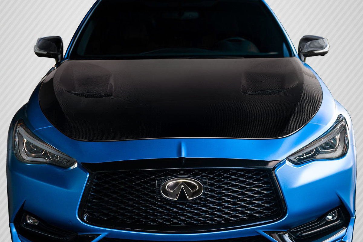 2016-2022 Infiniti Q60 TS1 Style Hood - Carbon Fiber