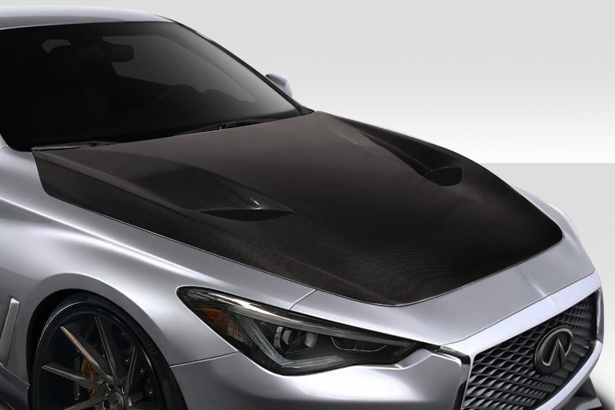 2016-2022 Infiniti Q60 TS1 Style Hood - Carbon Fiber