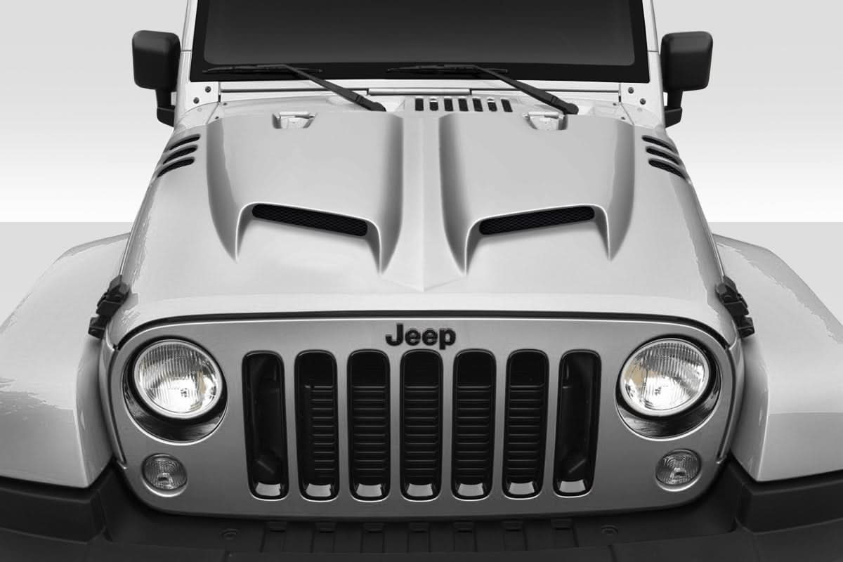 2007-2018 Jeep Wrangler JK Rage Style Hood - 1 Piece - FRP