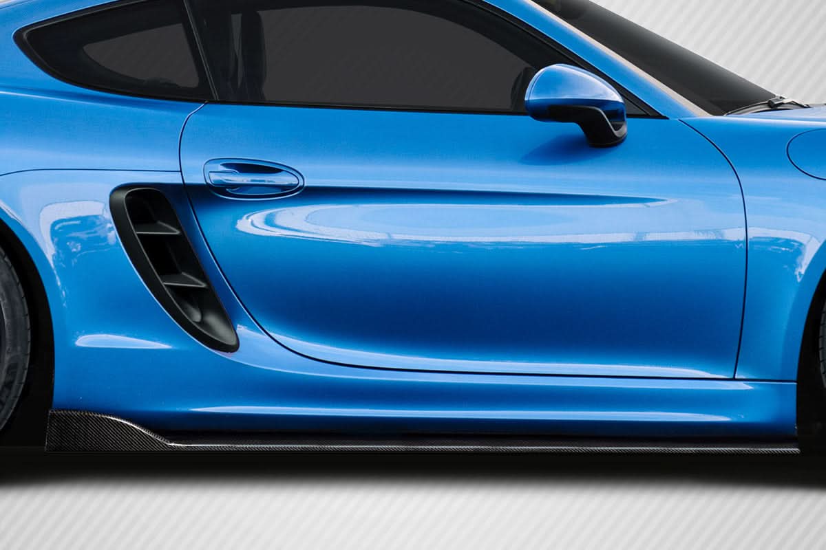 2014-2016 Porsche Cayman Motox Style Side Skirt Splitters - Carbon
