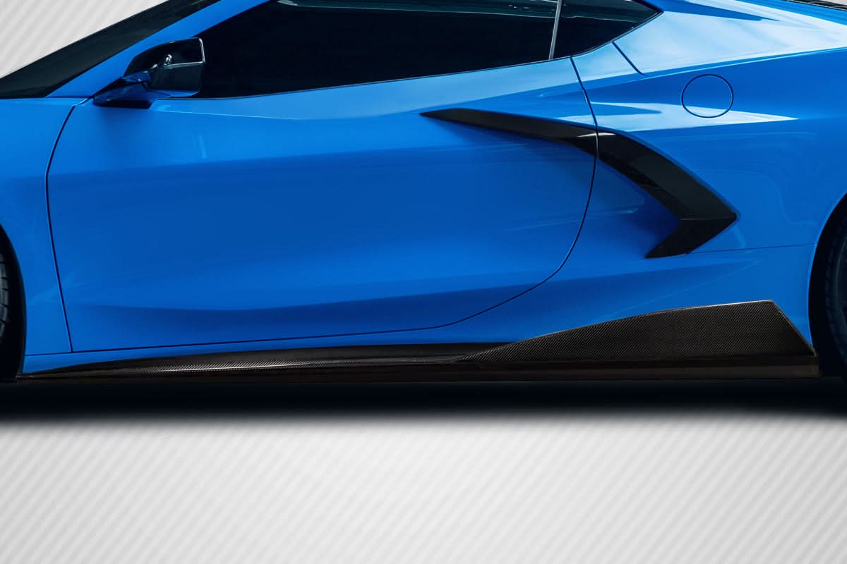 2020-2025 Chevrolet Corvette C8 GMX Style Side Skirt Rocker Panels - Carbon Fiber